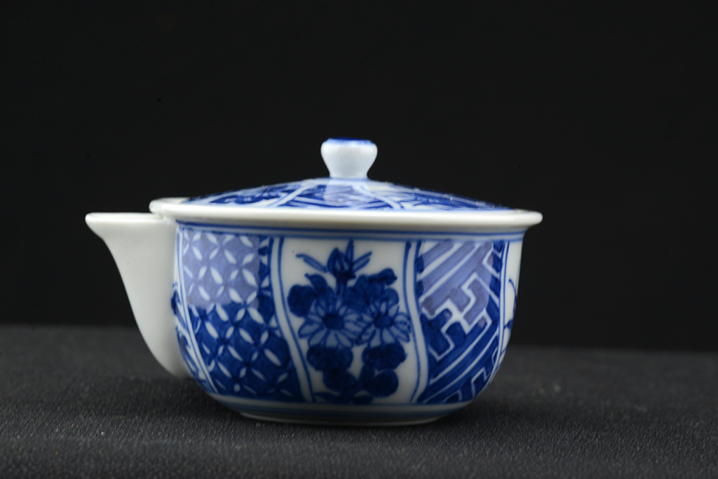 Kyoto kék porcelán teáskészlet